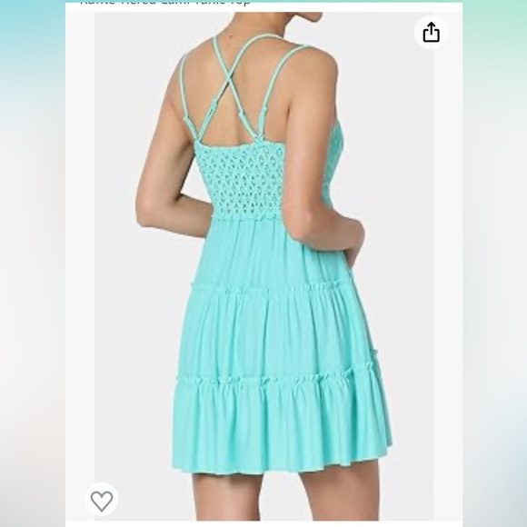NWOT Zenana mint crochet lace cami dress size medium - Picture 6 of 14